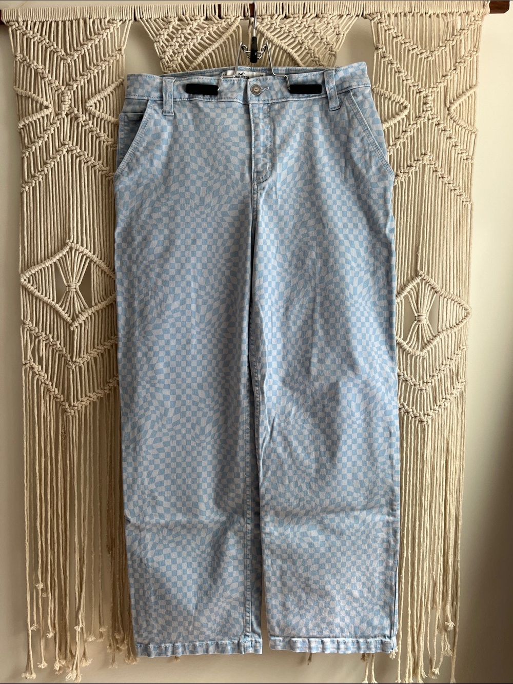 Hollister Checkered High-Rise Utility Dad Pants 9S W29
